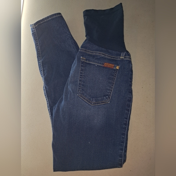 7 For All Mankind Women Maternitt Blue Jeans - Picture 7 of 13